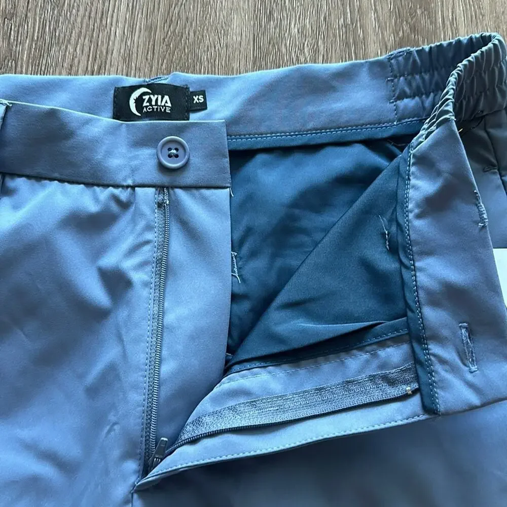 NWT Zyia Active Starboard Shorts Steel Blue Size XS 8